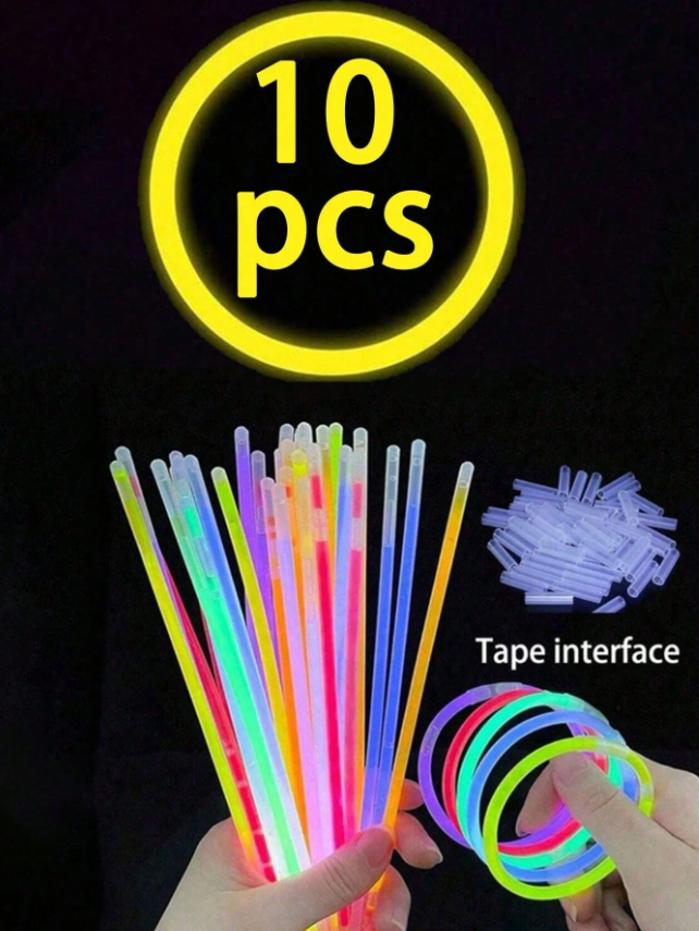 Glow StickMan Costume Kit – 10 PCS Neon Light Sticks + Connectors