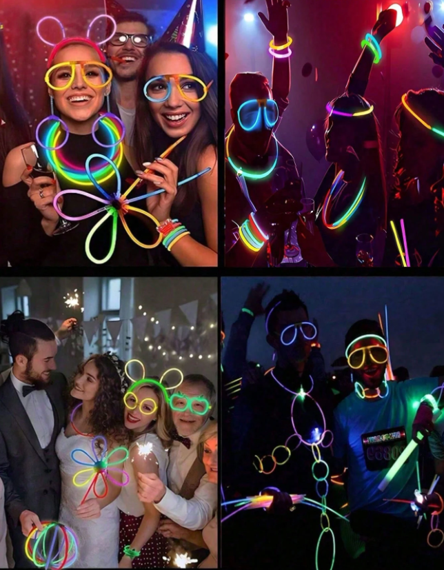 Glow StickMan Costume Kit – 10 PCS Neon Light Sticks + Connectors